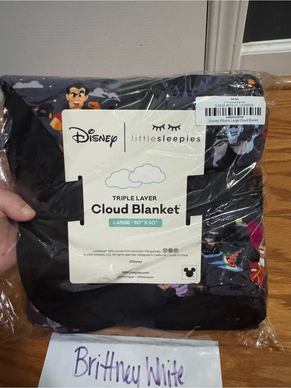 Little Sleepies Kids Disney Villains Cloud Blanket - Black & Purple Accents